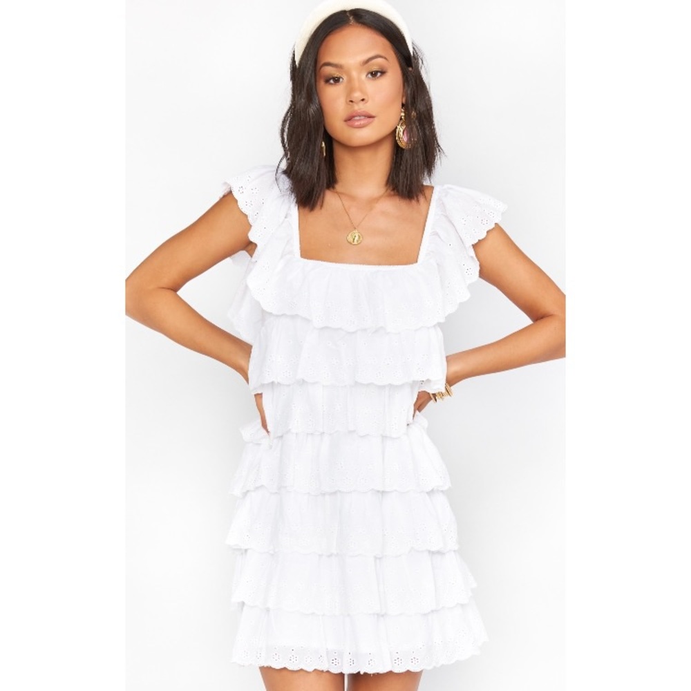 Show Me Your Mumu Lucy Eyelet Dress White